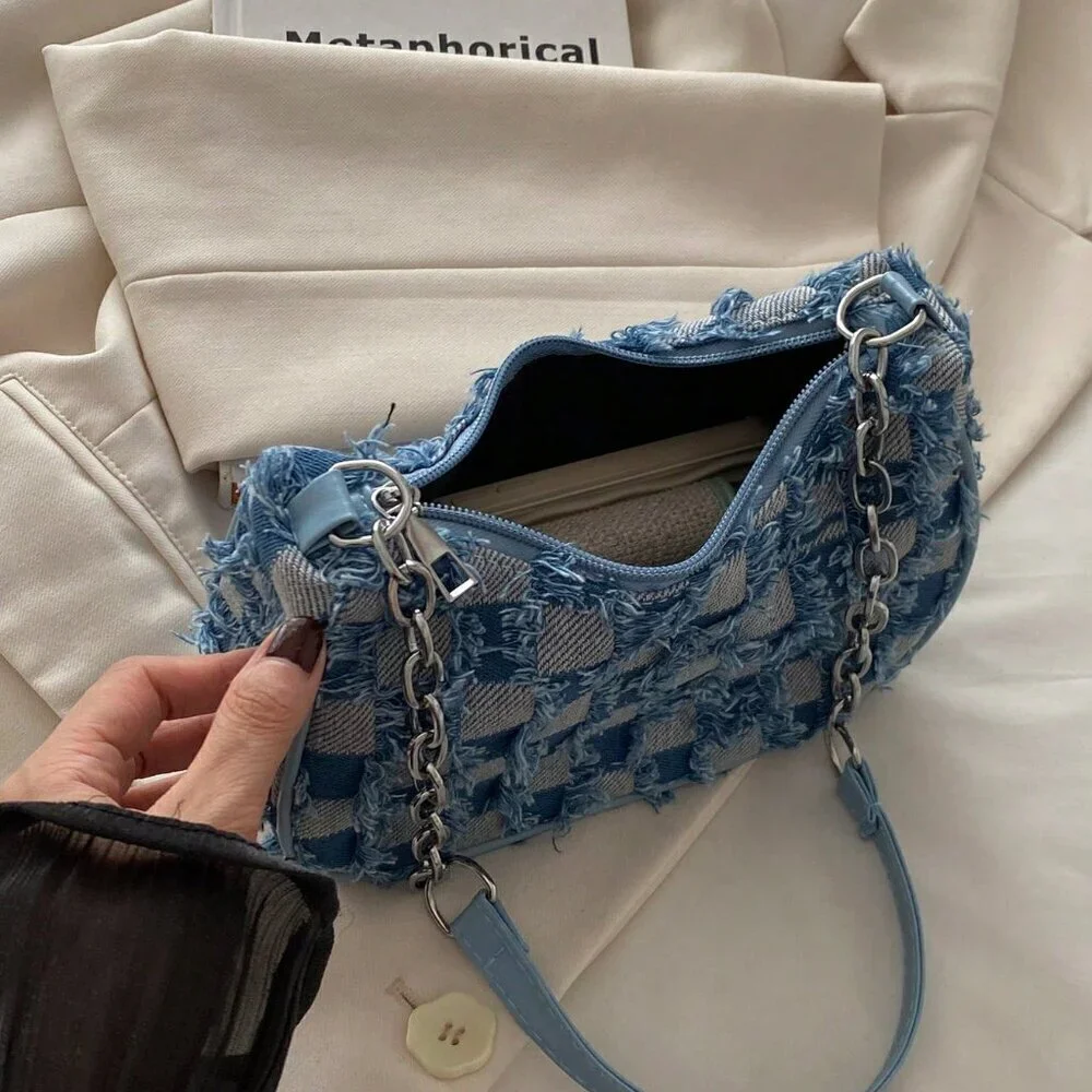 Blue Boho Women's Decorative Buckle Detailing